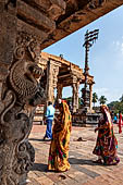 The great Chola temples of Tamil Nadu - The Brihadishwara Temple of Thanjavur. Brihadnayaki Temple (Amman temple)  details of the sculptures of the porch of the mandapa. 